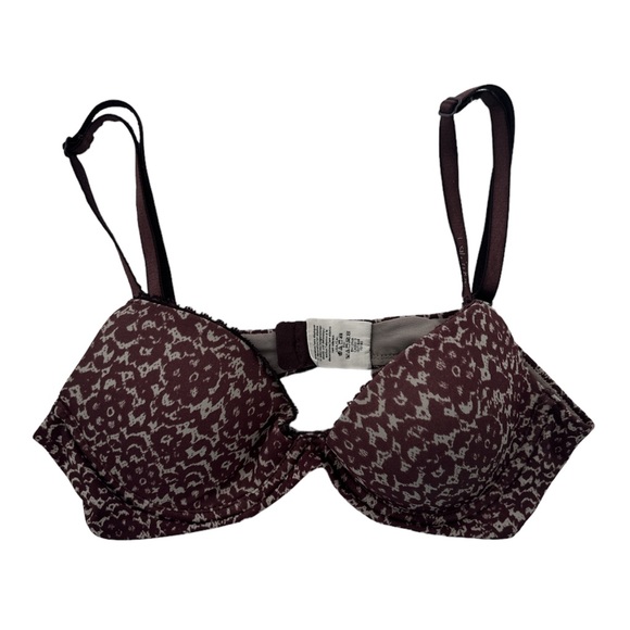Calvin Klein 32b t-shirt push up padded bra burgundy - Picture 1 of 7